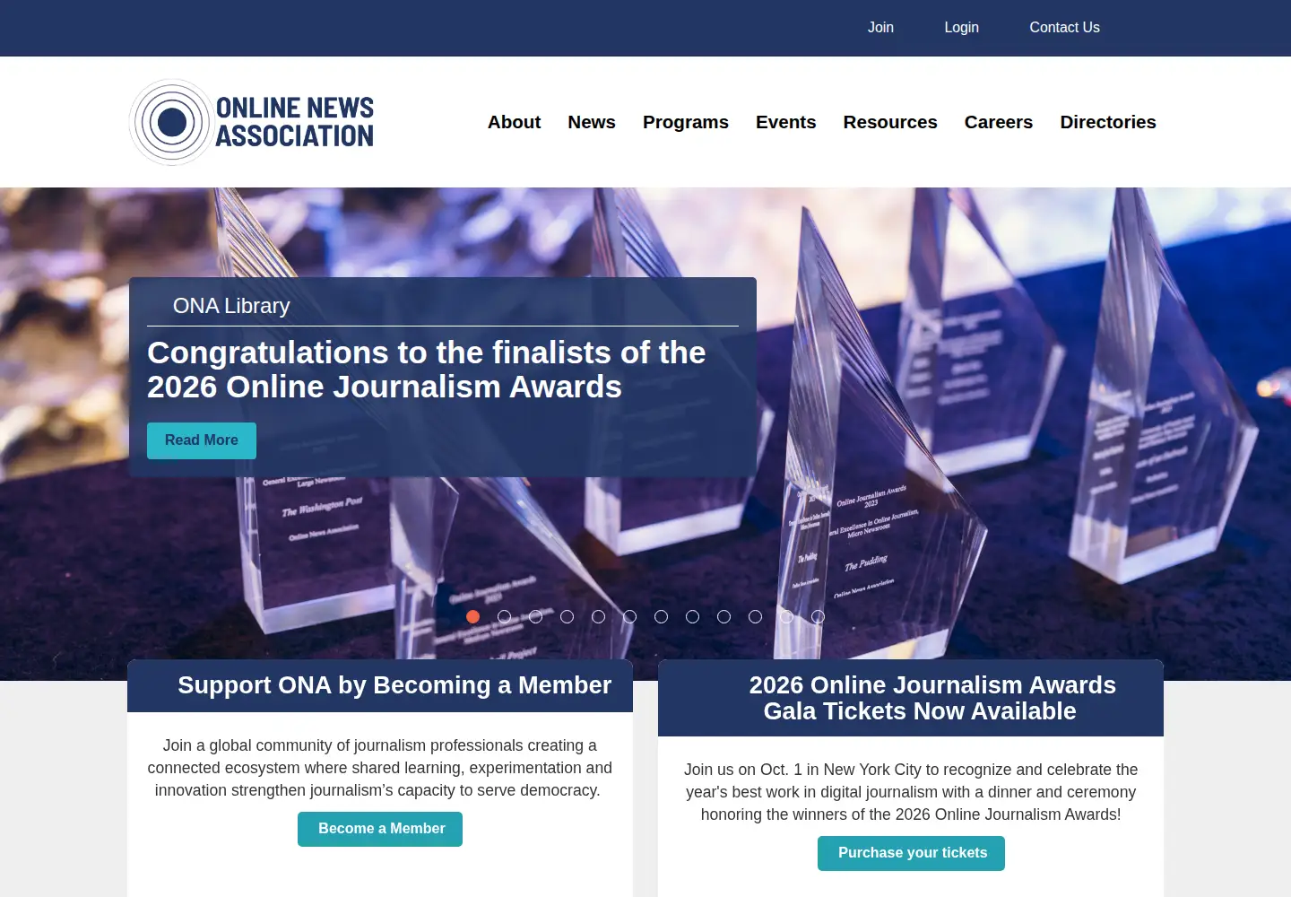 Screenshot of journalists.org