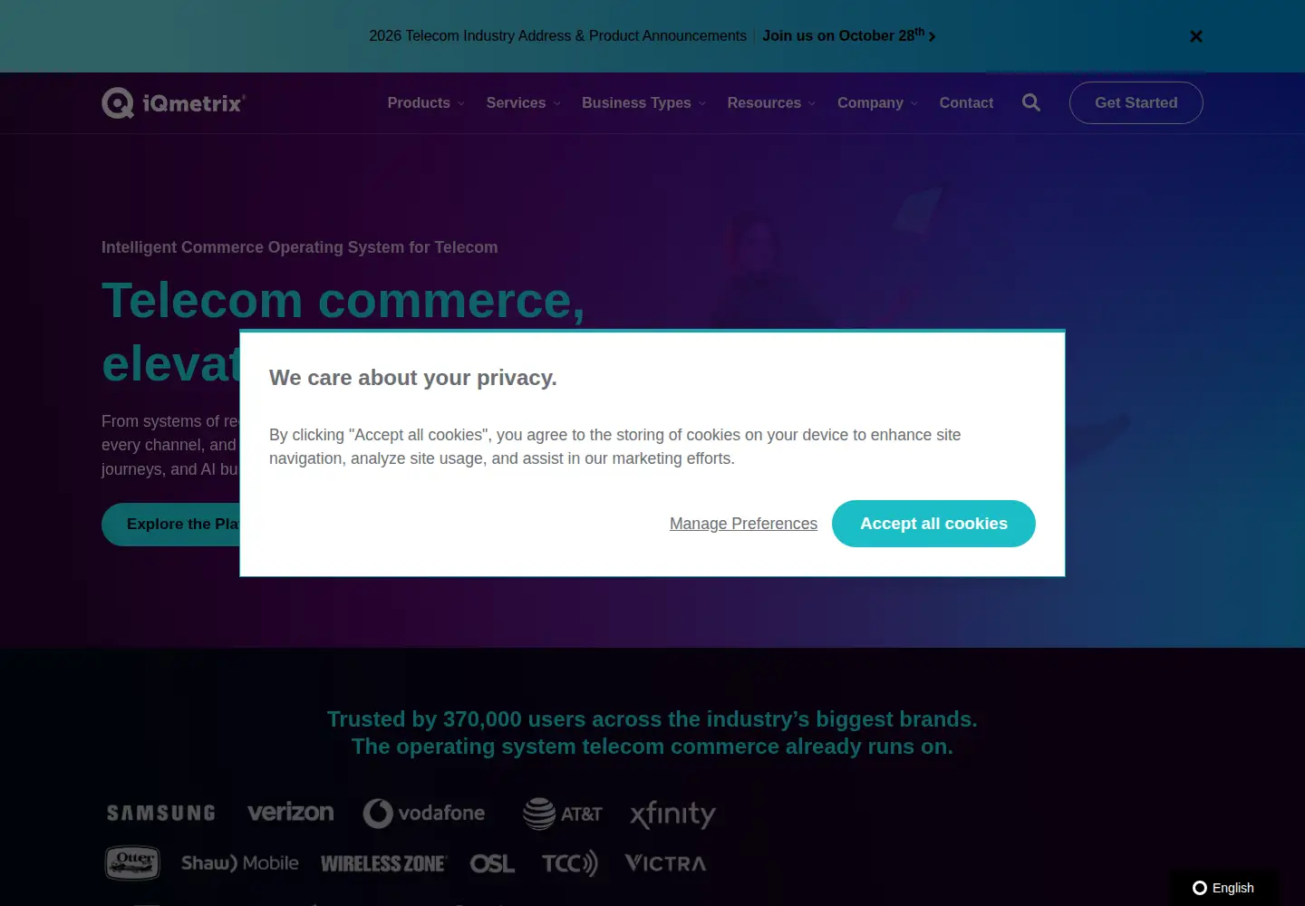 Screenshot of iqmetrix.com