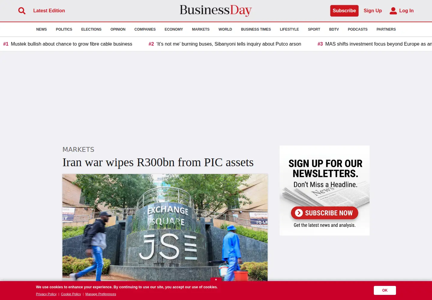 Screenshot of businesslive.co.za