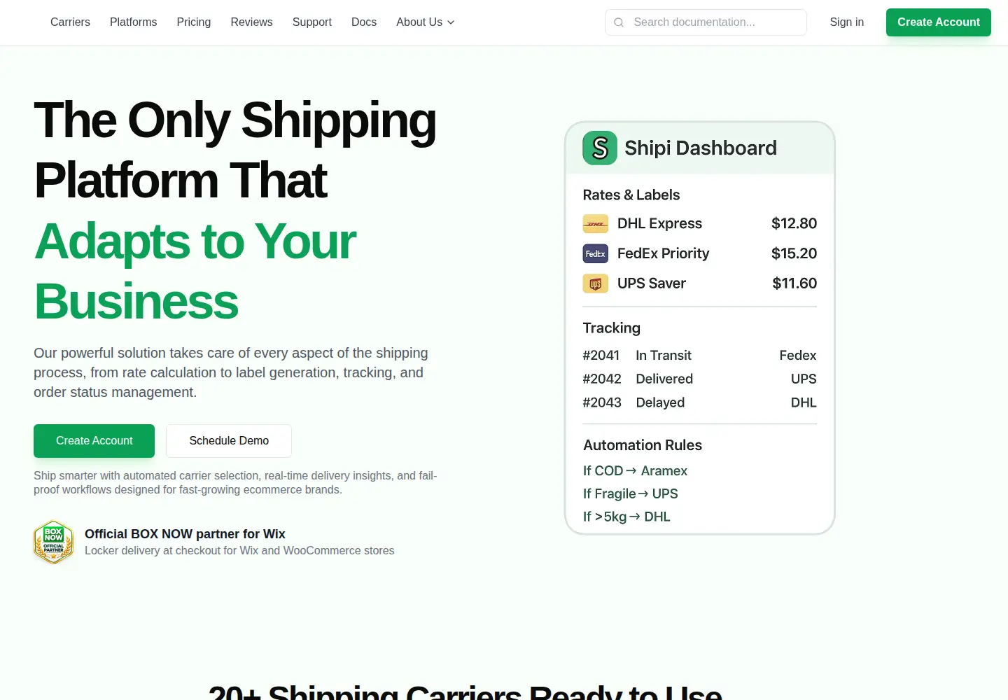 Screenshot of myshipi.com