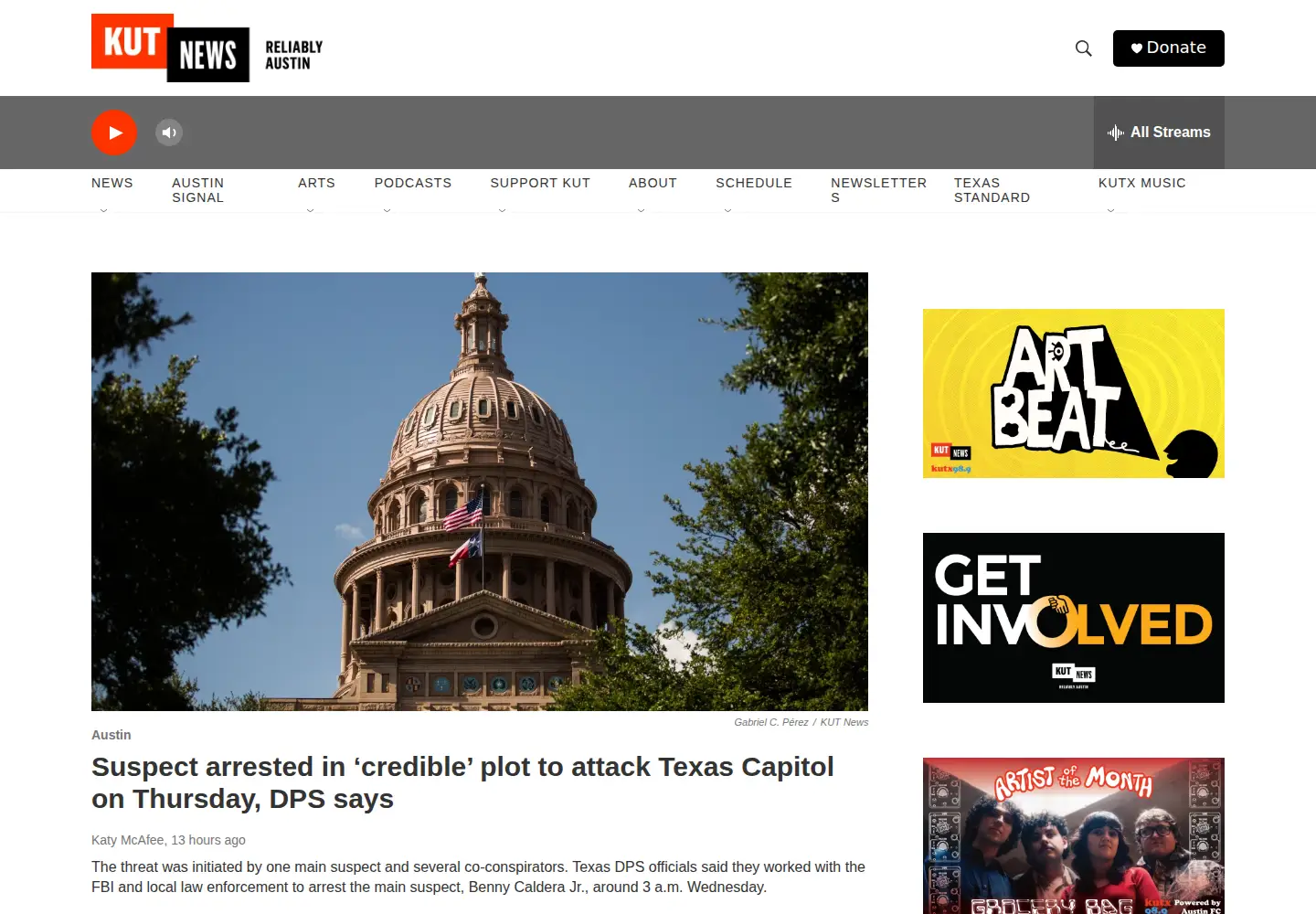 Screenshot of kut.org