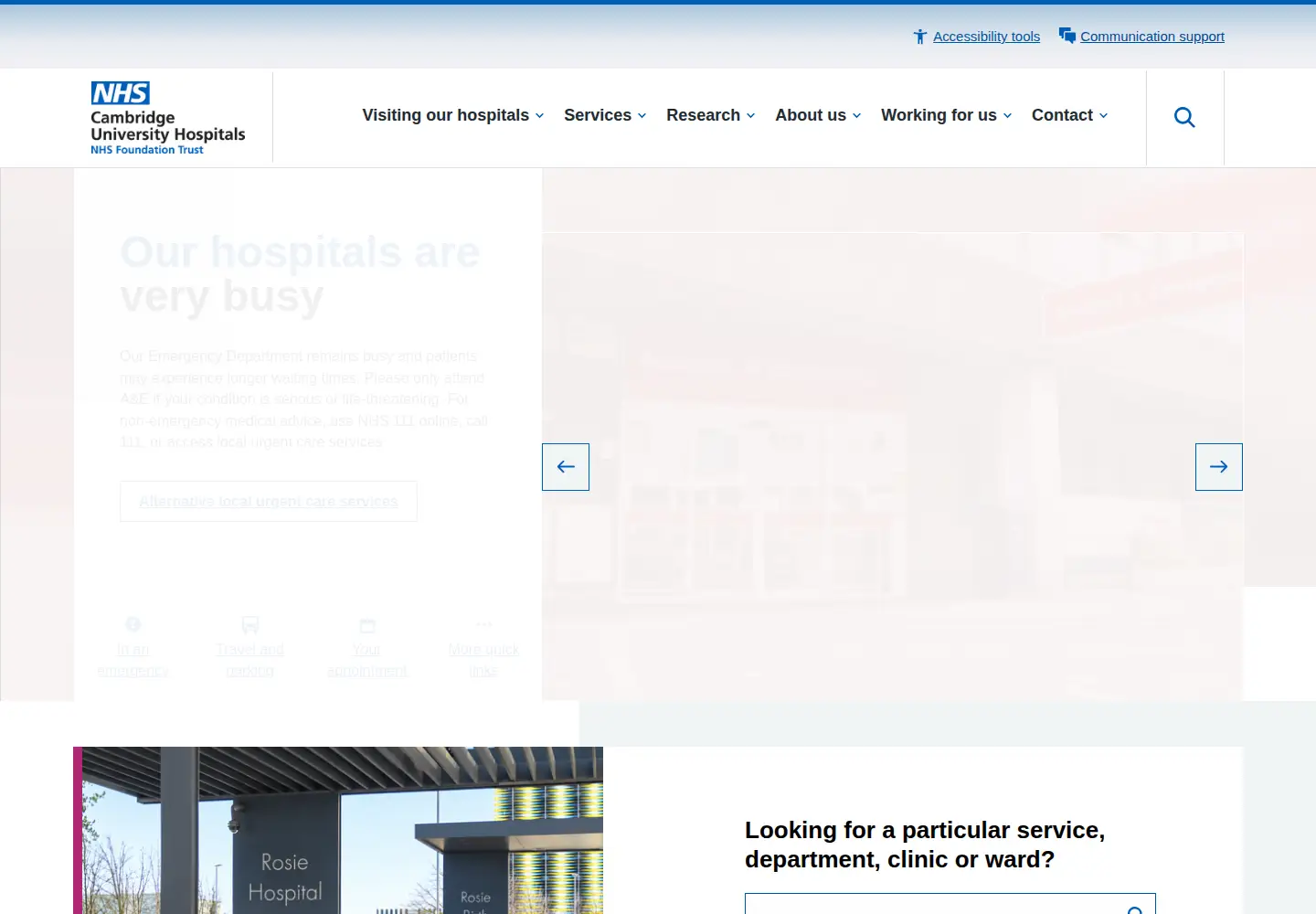 Screenshot of cuh.nhs.uk