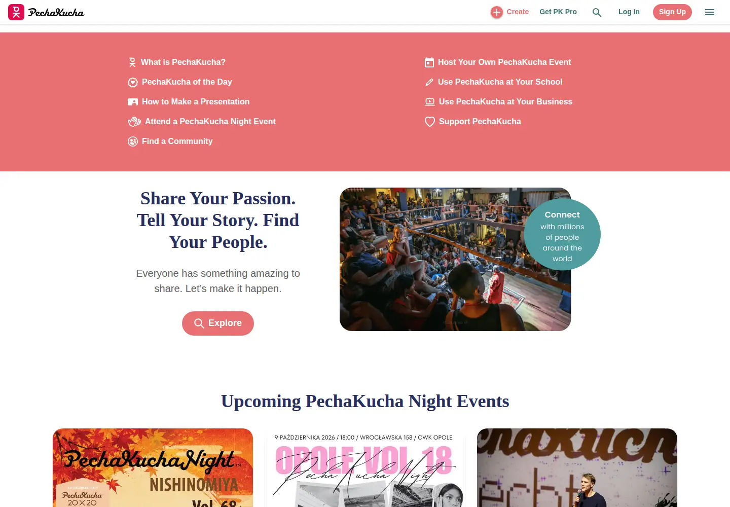 Screenshot of pechakucha.org