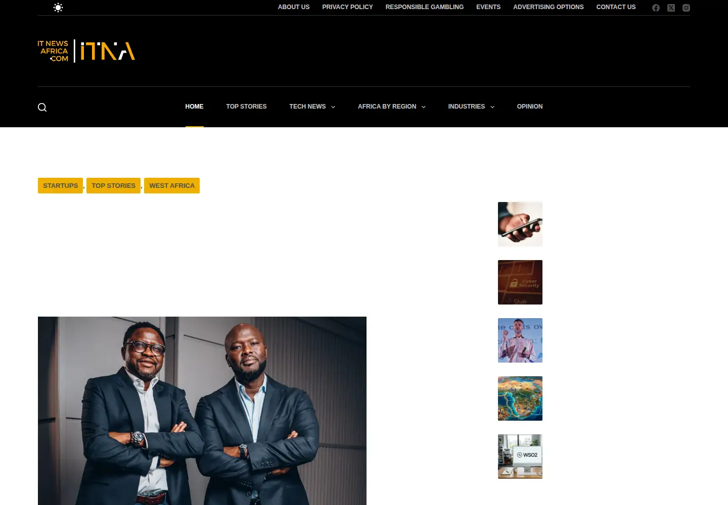 Screenshot of itnewsafrica.com