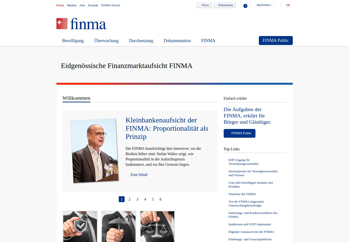 Screenshot of finma.ch