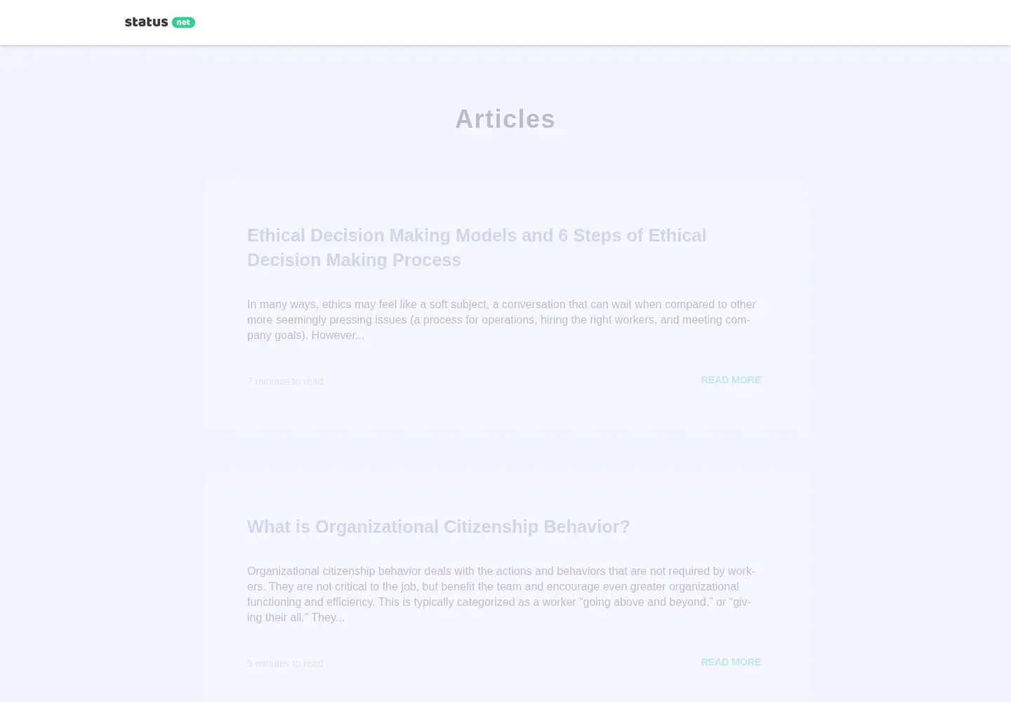 Screenshot of status.net