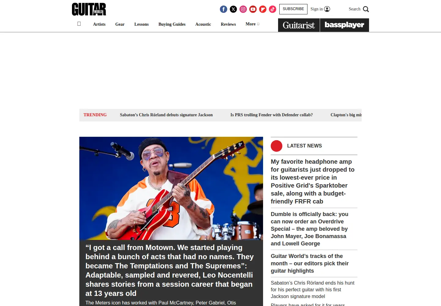 Screenshot of guitarworld.com