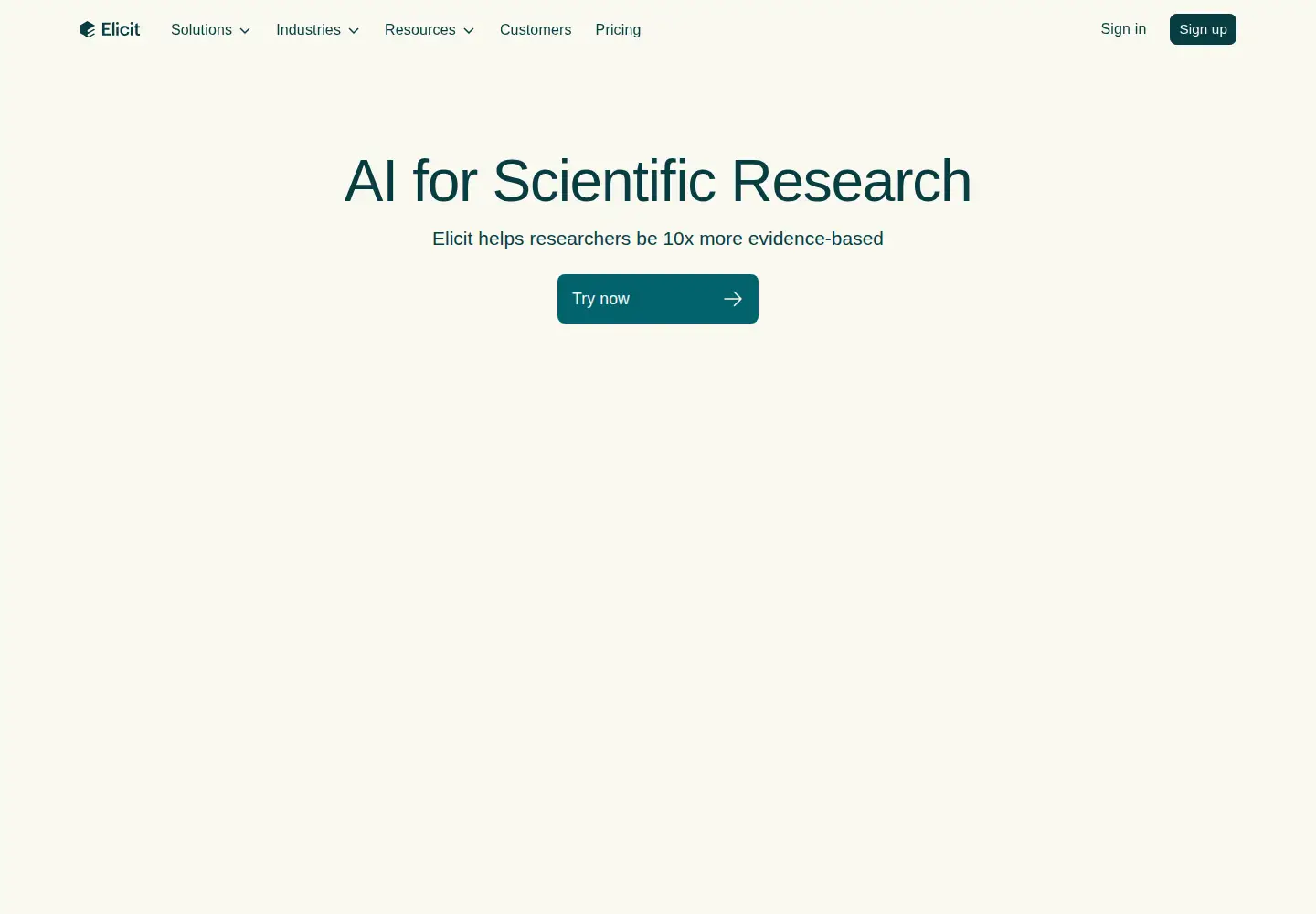 Screenshot of elicit.com