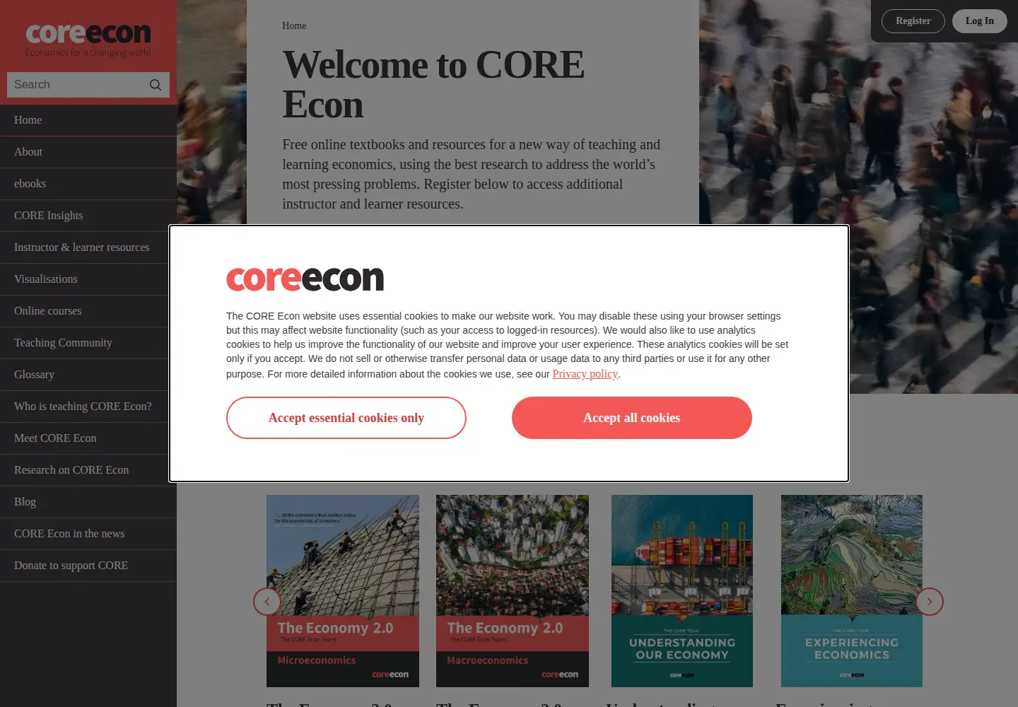Screenshot of core-econ.org