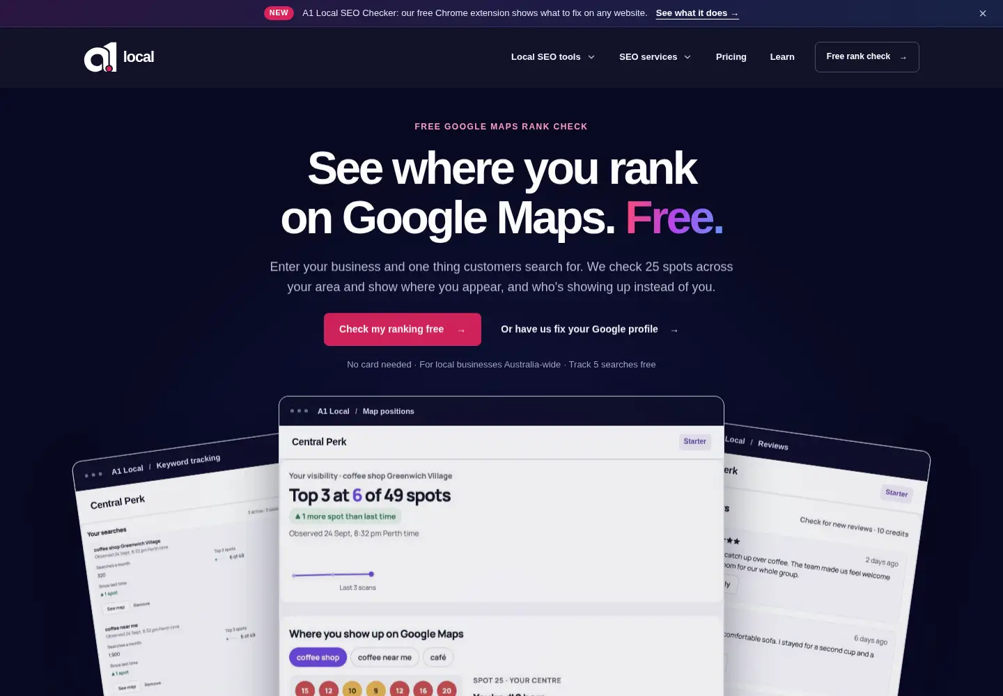 Screenshot of a1local.com.au