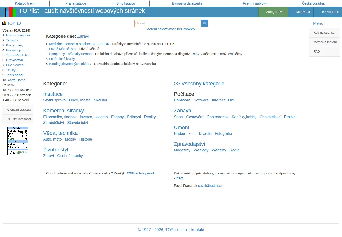 Screenshot of toplist.cz