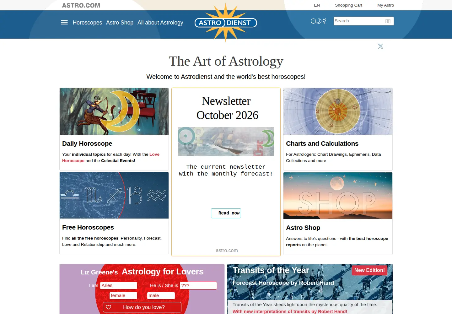 Screenshot of astro.com
