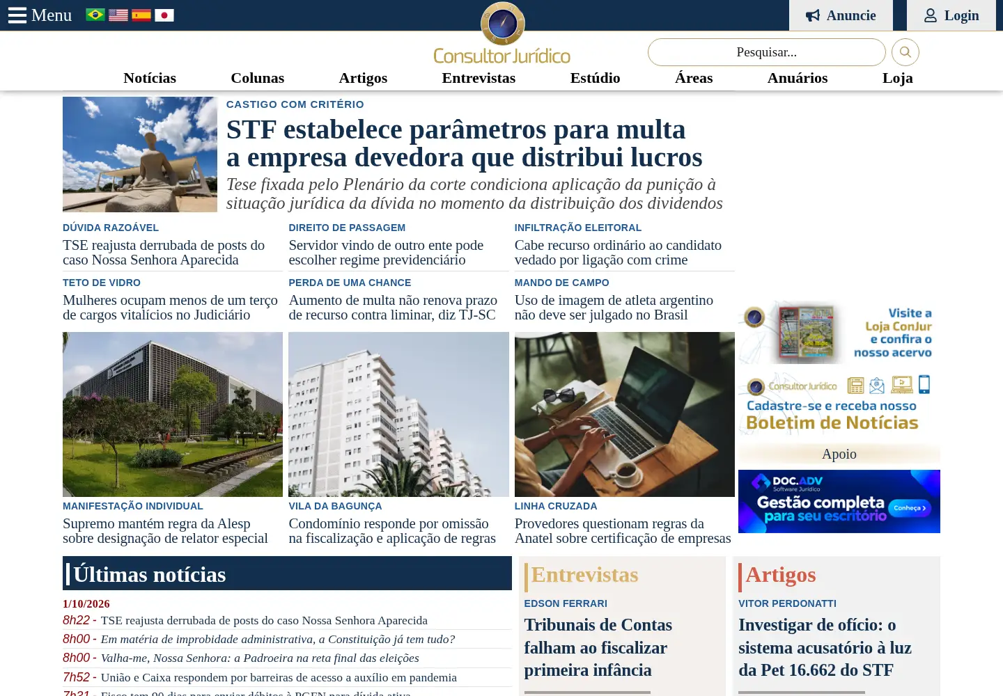 Screenshot of conjur.com.br