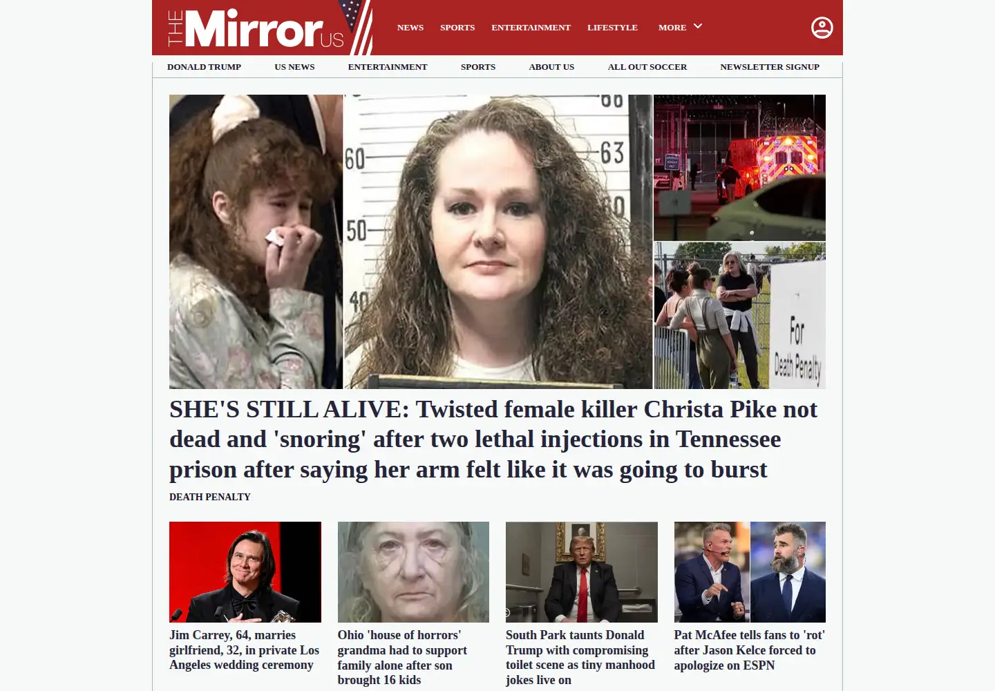 Screenshot of themirror.com