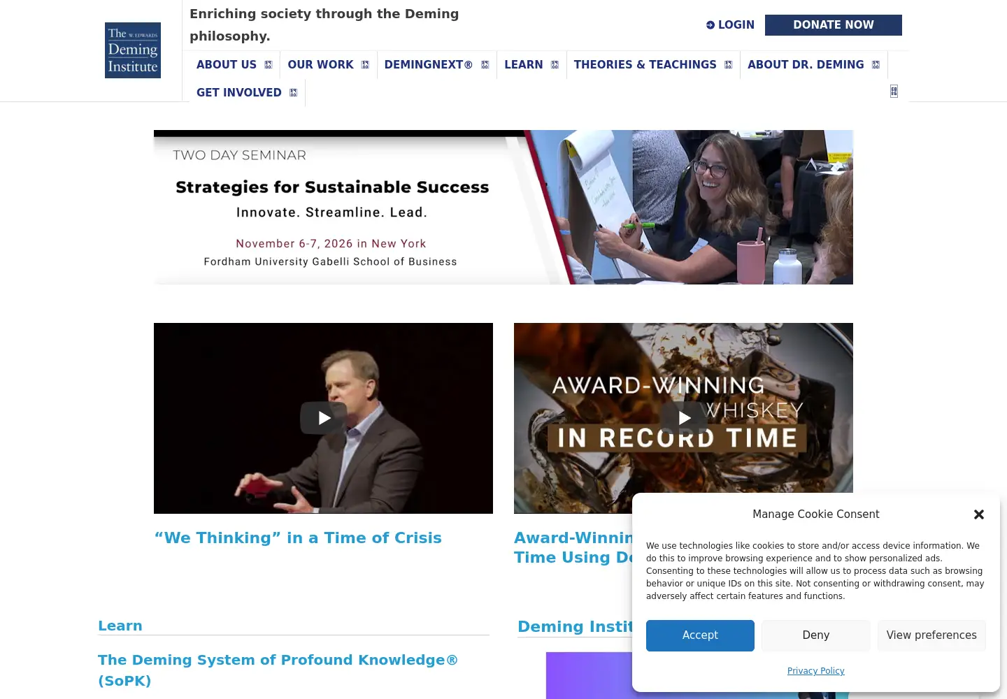 Screenshot of deming.org