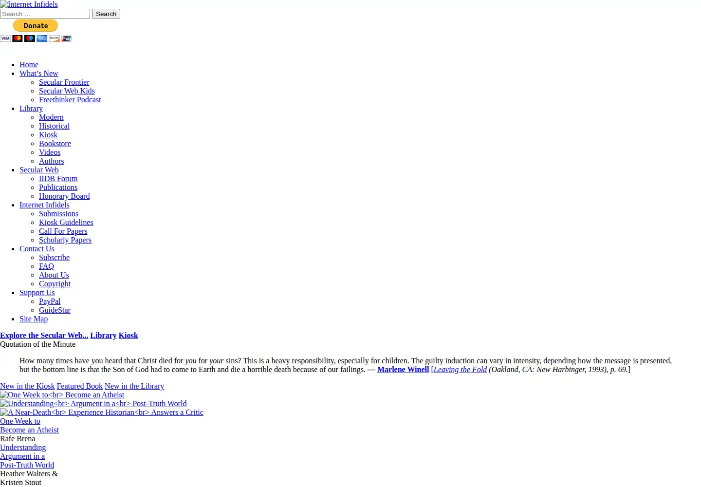 Screenshot of infidels.org