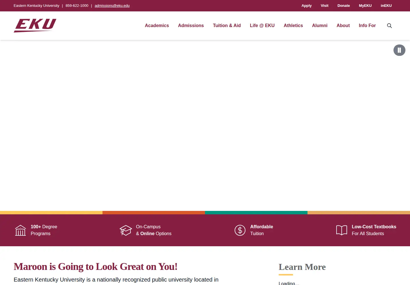 Screenshot of eku.edu