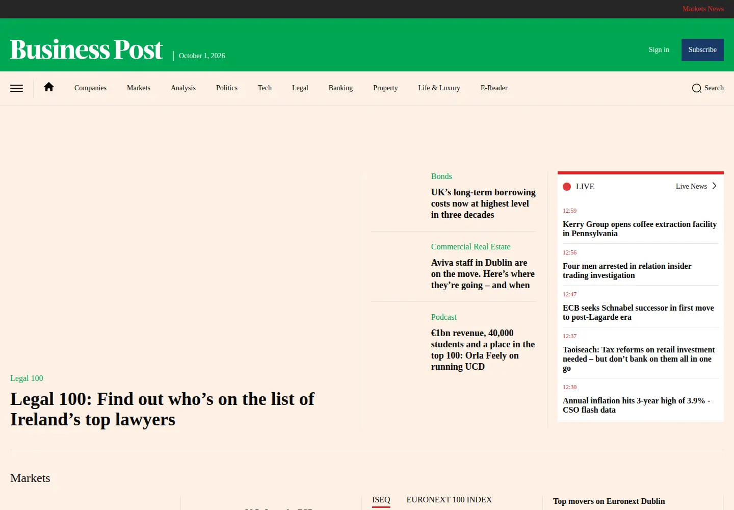 Screenshot of businesspost.ie