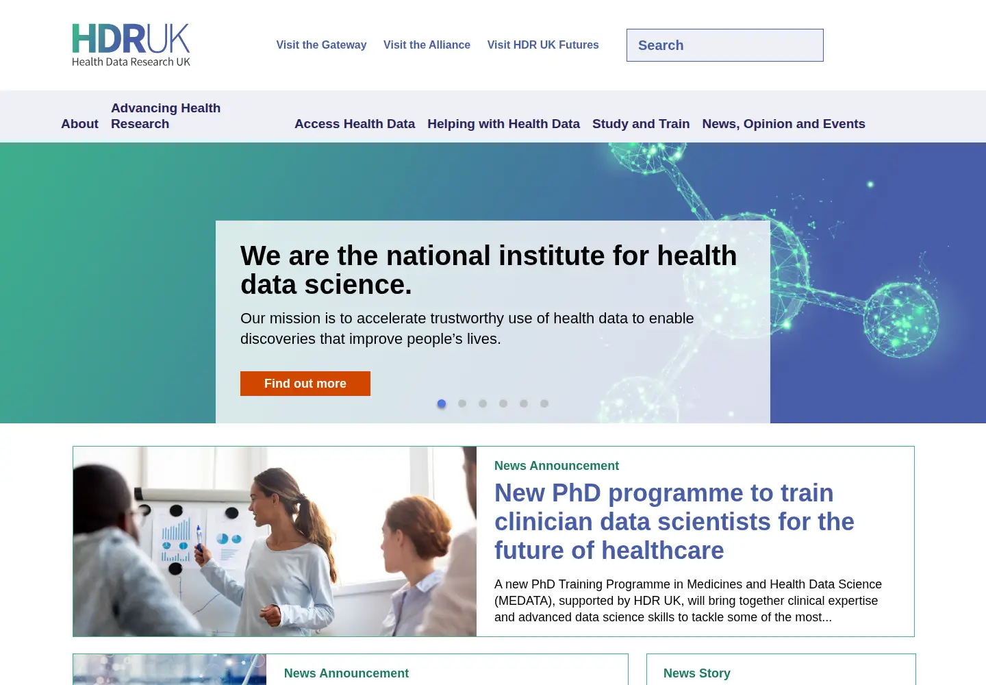 Screenshot of hdruk.ac.uk