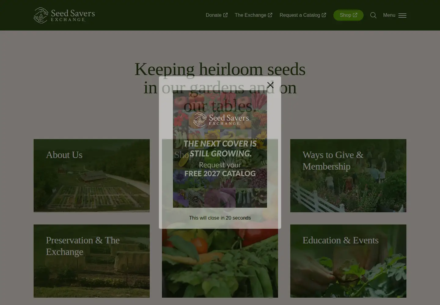 Screenshot of seedsavers.org