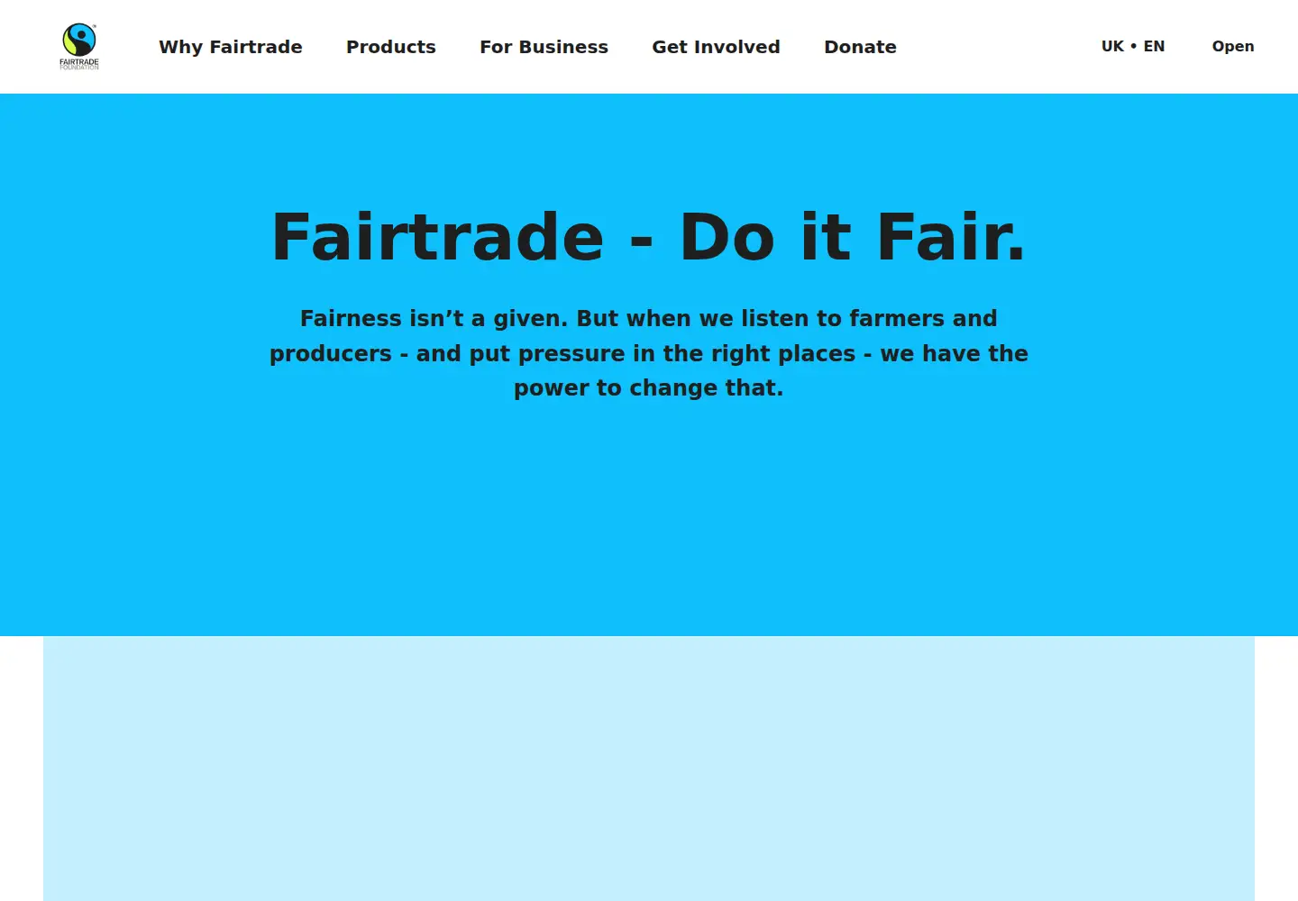 Screenshot of fairtrade.org.uk