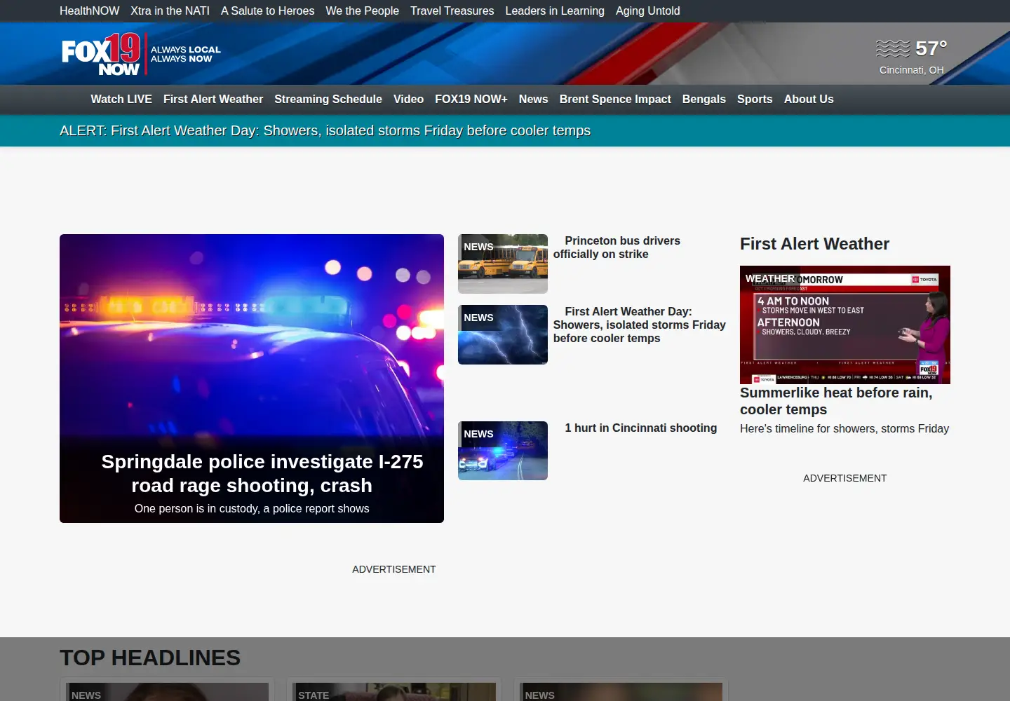 Screenshot of fox19.com