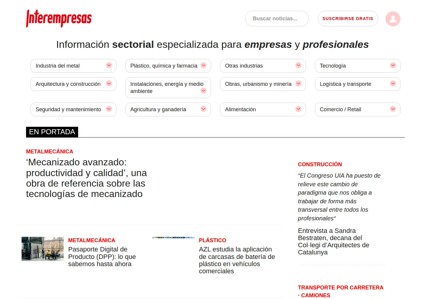Screenshot of interempresas.net