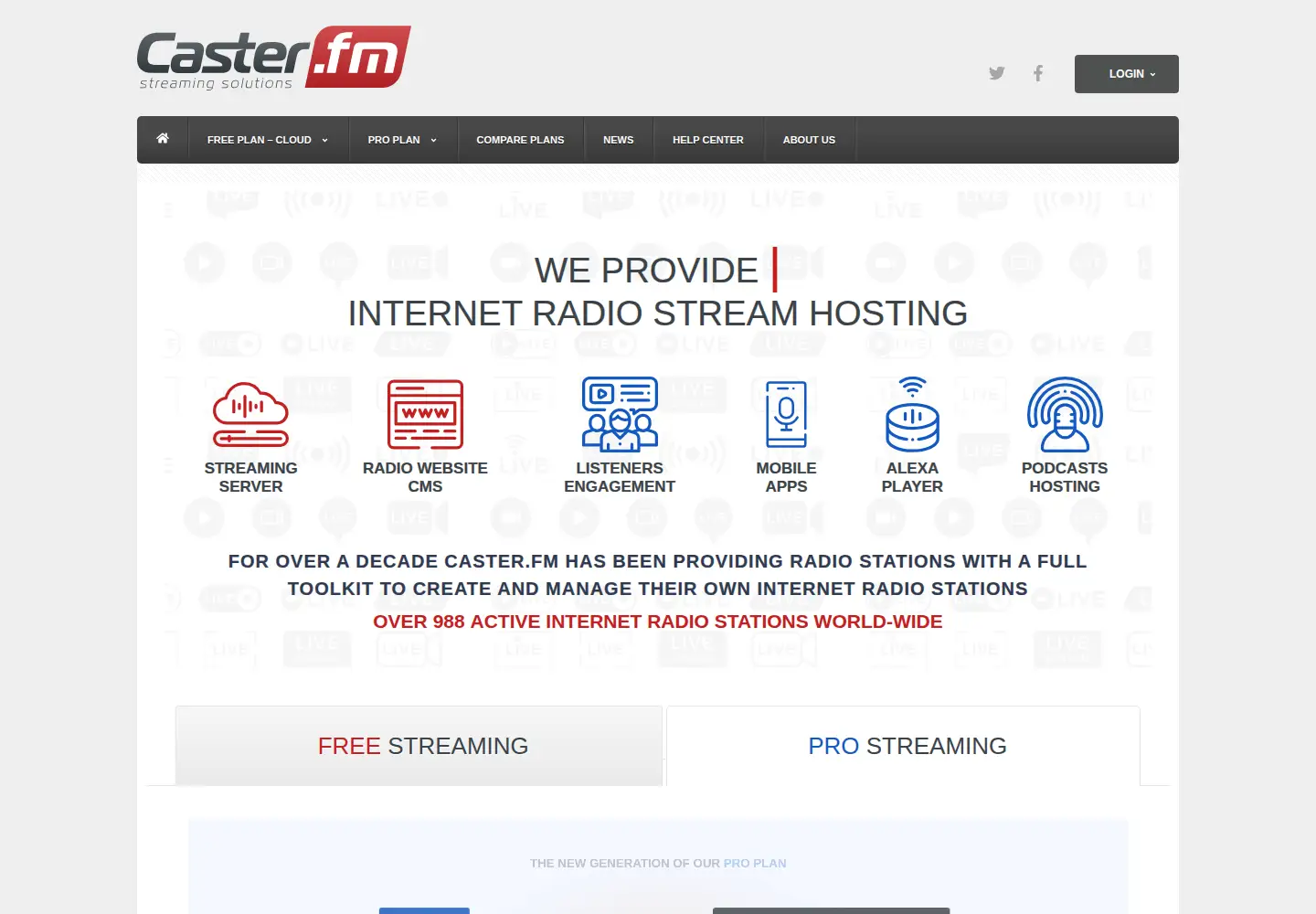 Screenshot of caster.fm