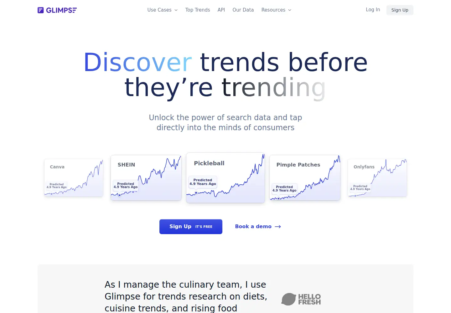 Screenshot of meetglimpse.com