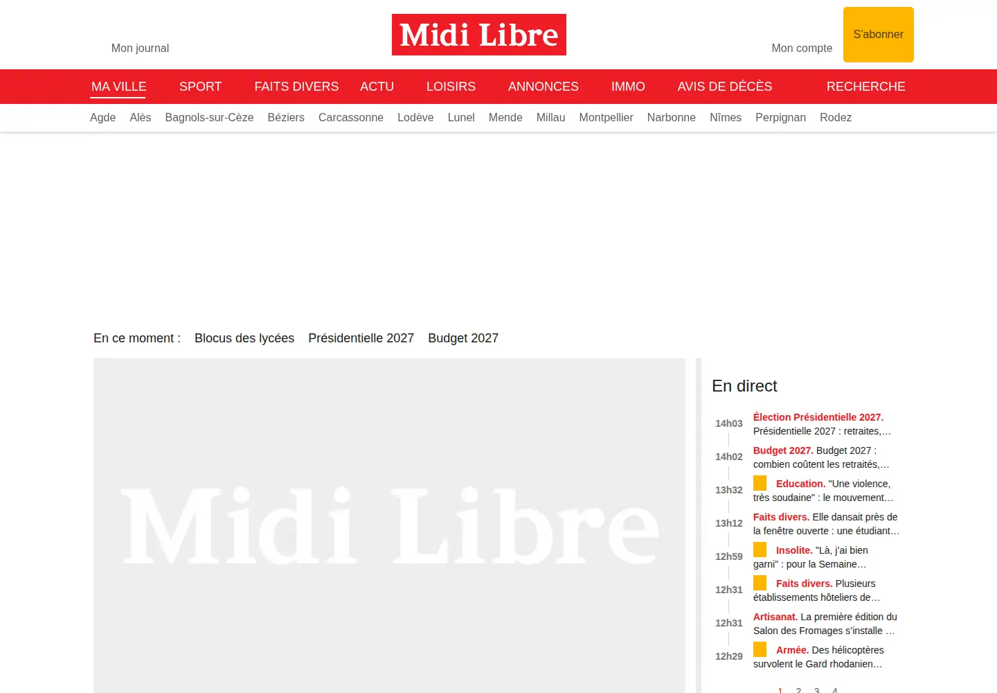 Screenshot of midilibre.fr