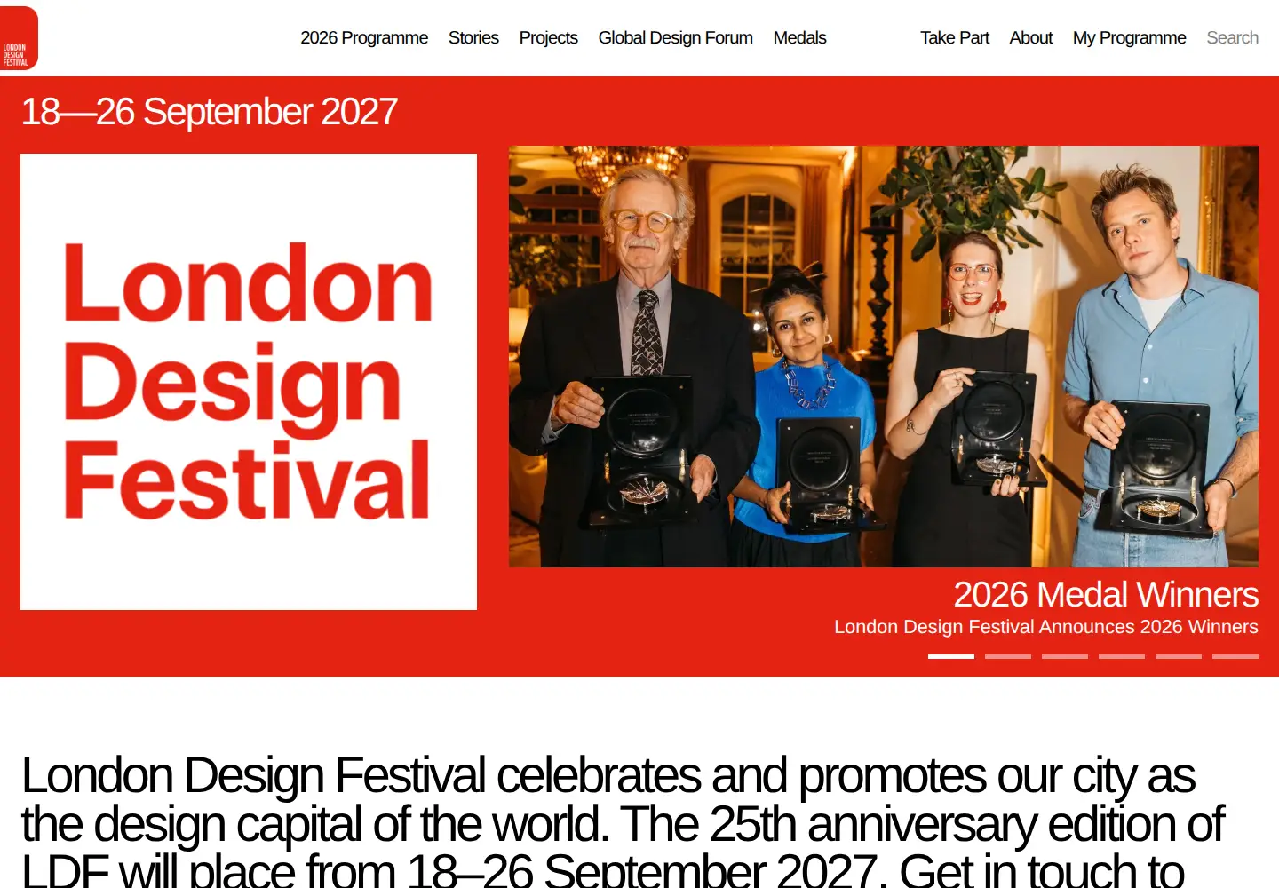 Screenshot of londondesignfestival.com