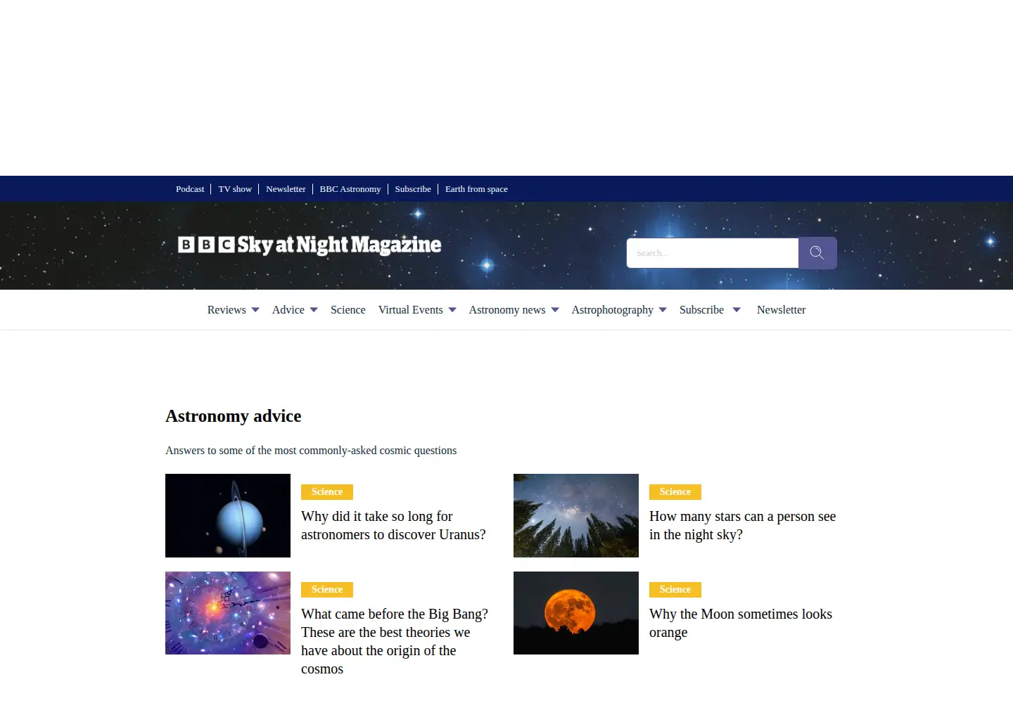 Screenshot of skyatnightmagazine.com
