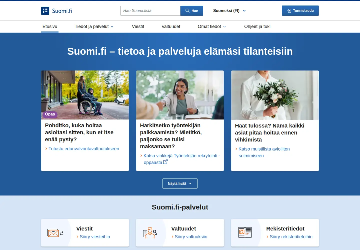 Screenshot of suomi.fi