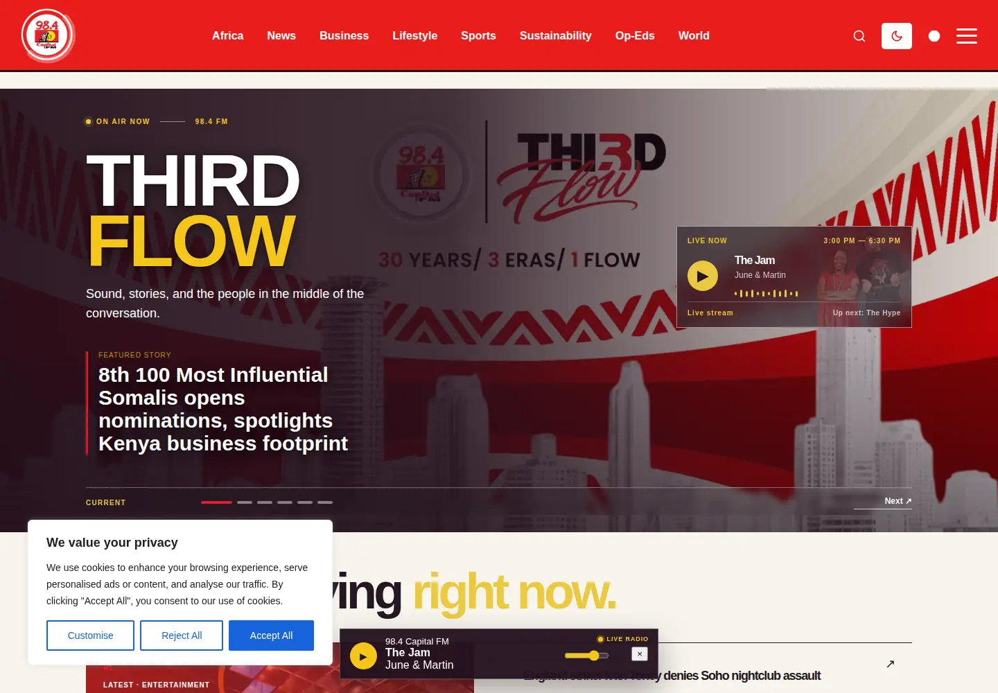 Screenshot of capitalfm.co.ke
