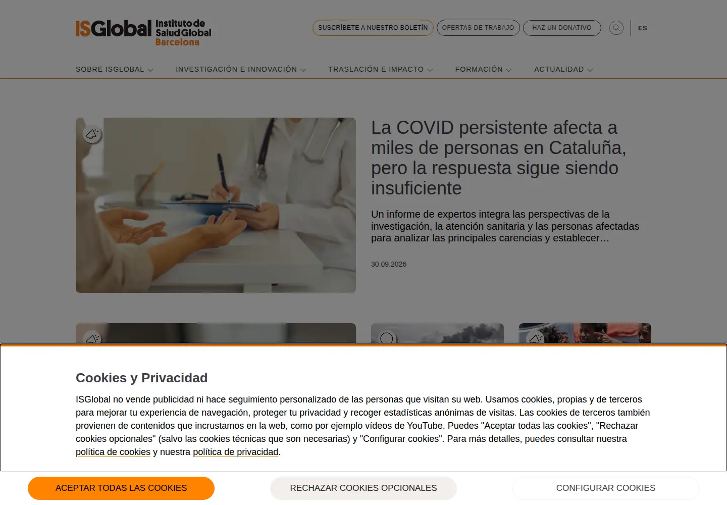 Screenshot of isglobal.org