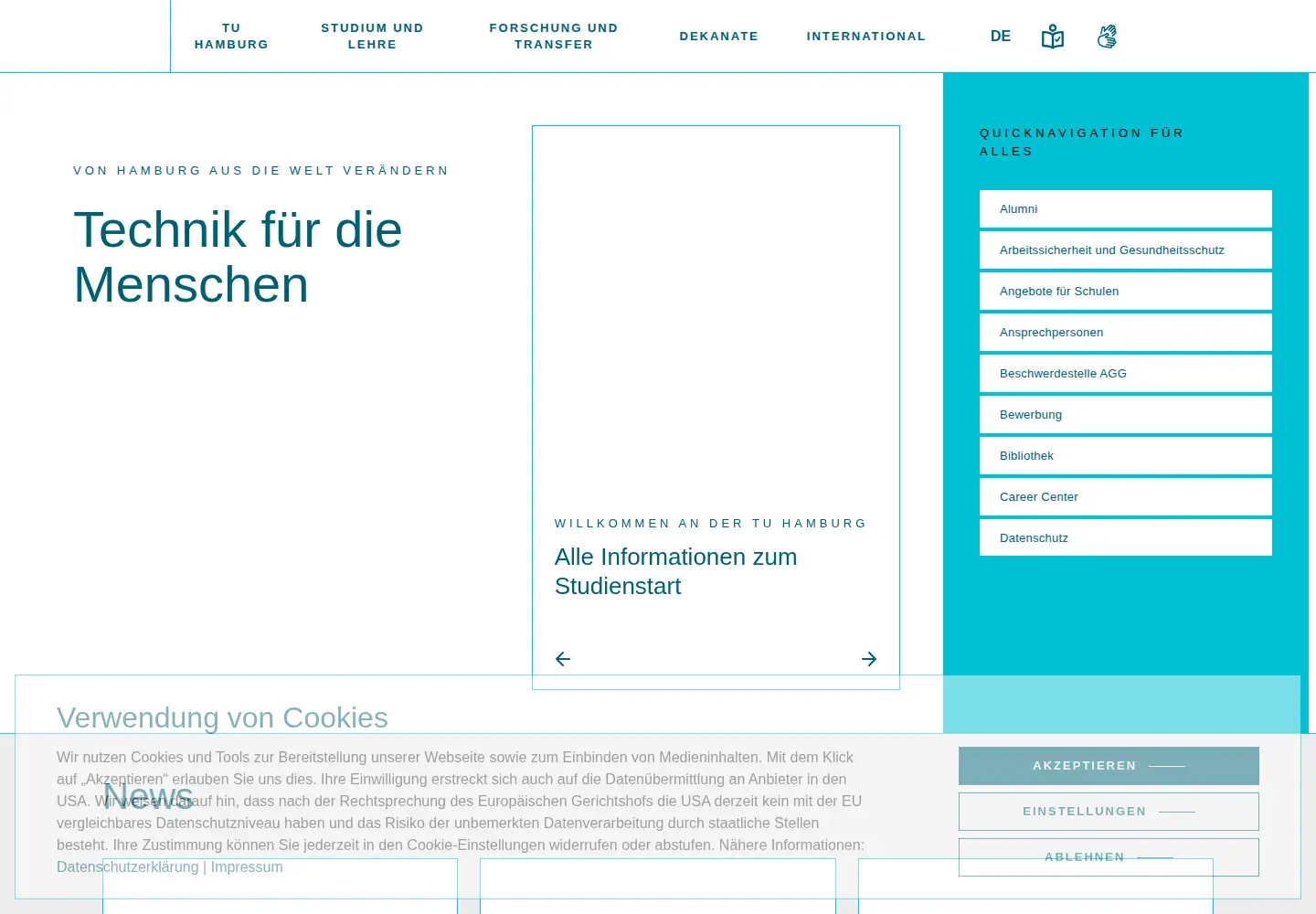 Screenshot of tuhh.de