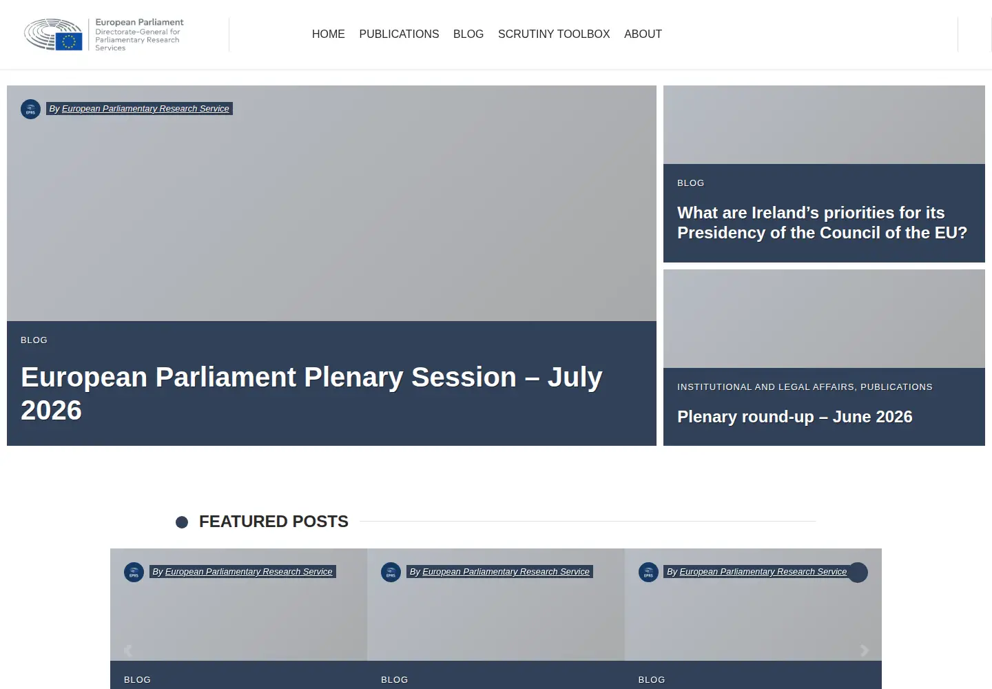 Screenshot of epthinktank.eu