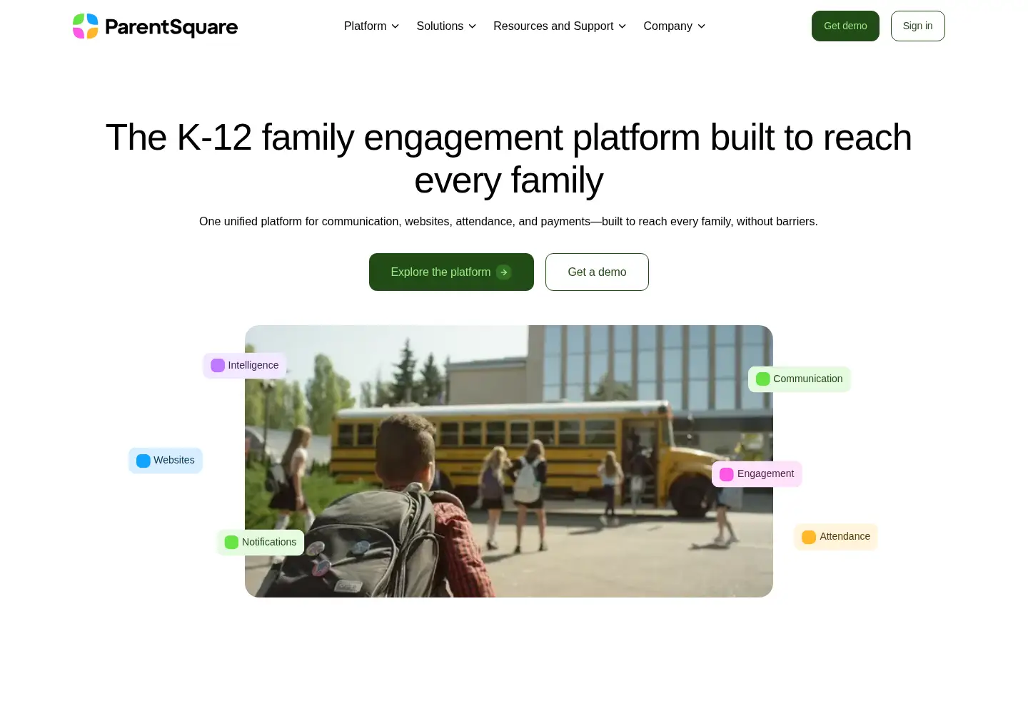 Screenshot of parentsquare.com