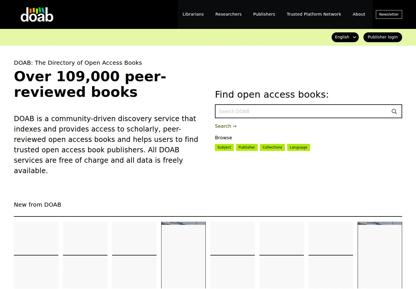 Screenshot of doabooks.org