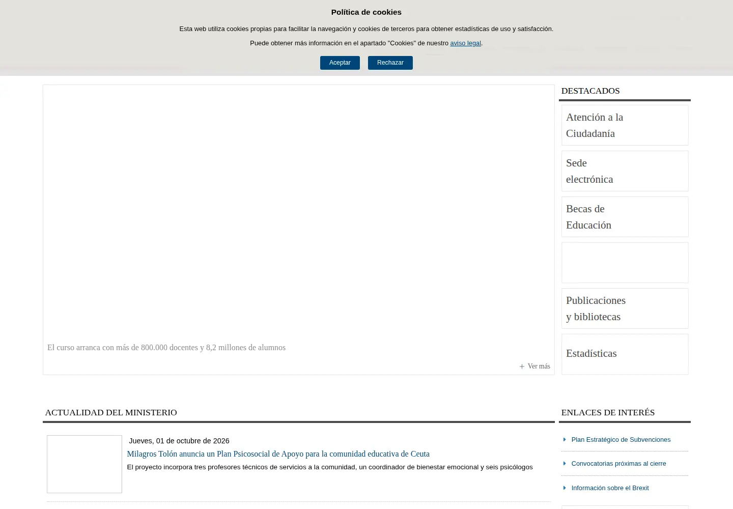 Screenshot of educacion.gob.es