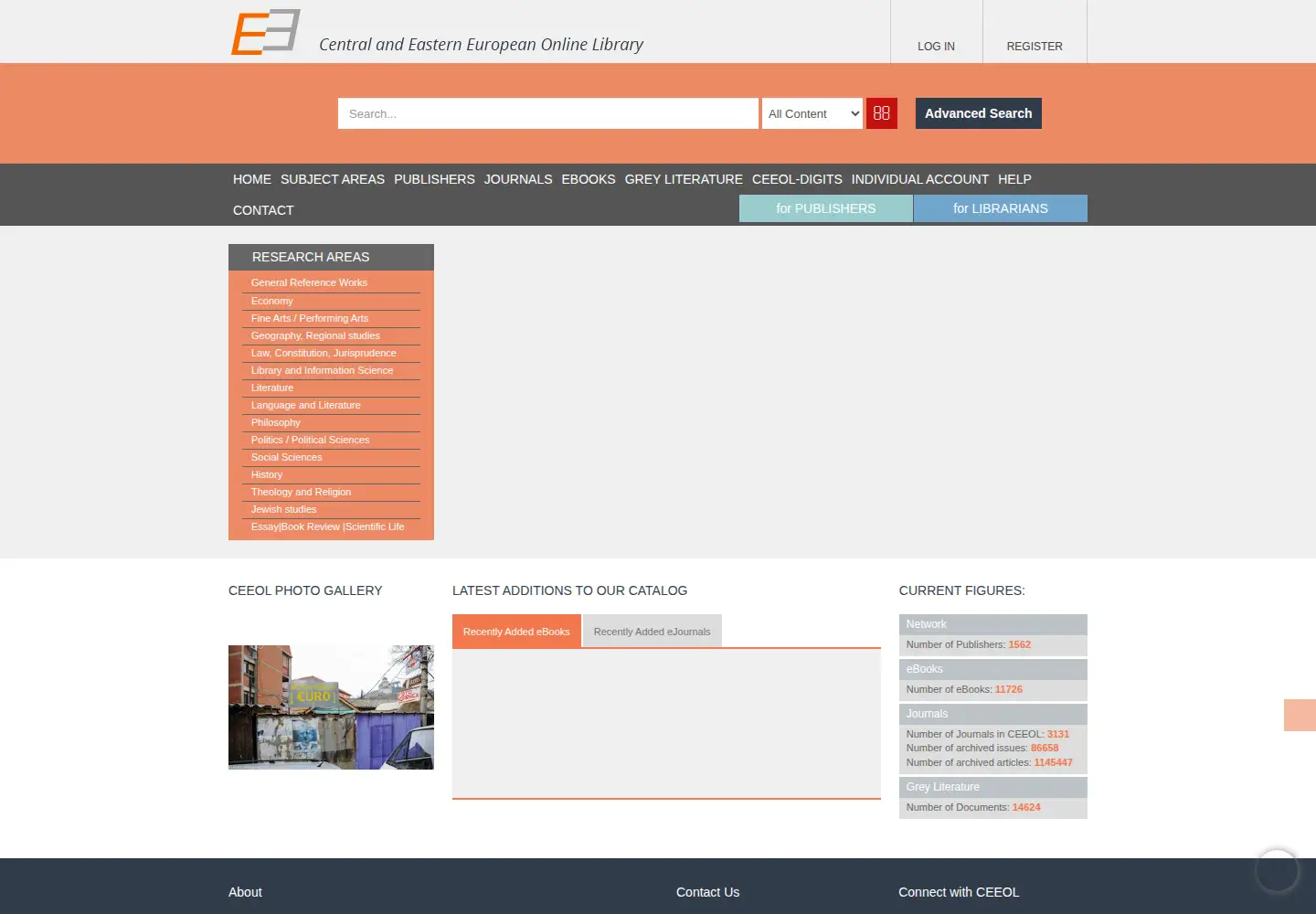 Screenshot of ceeol.com