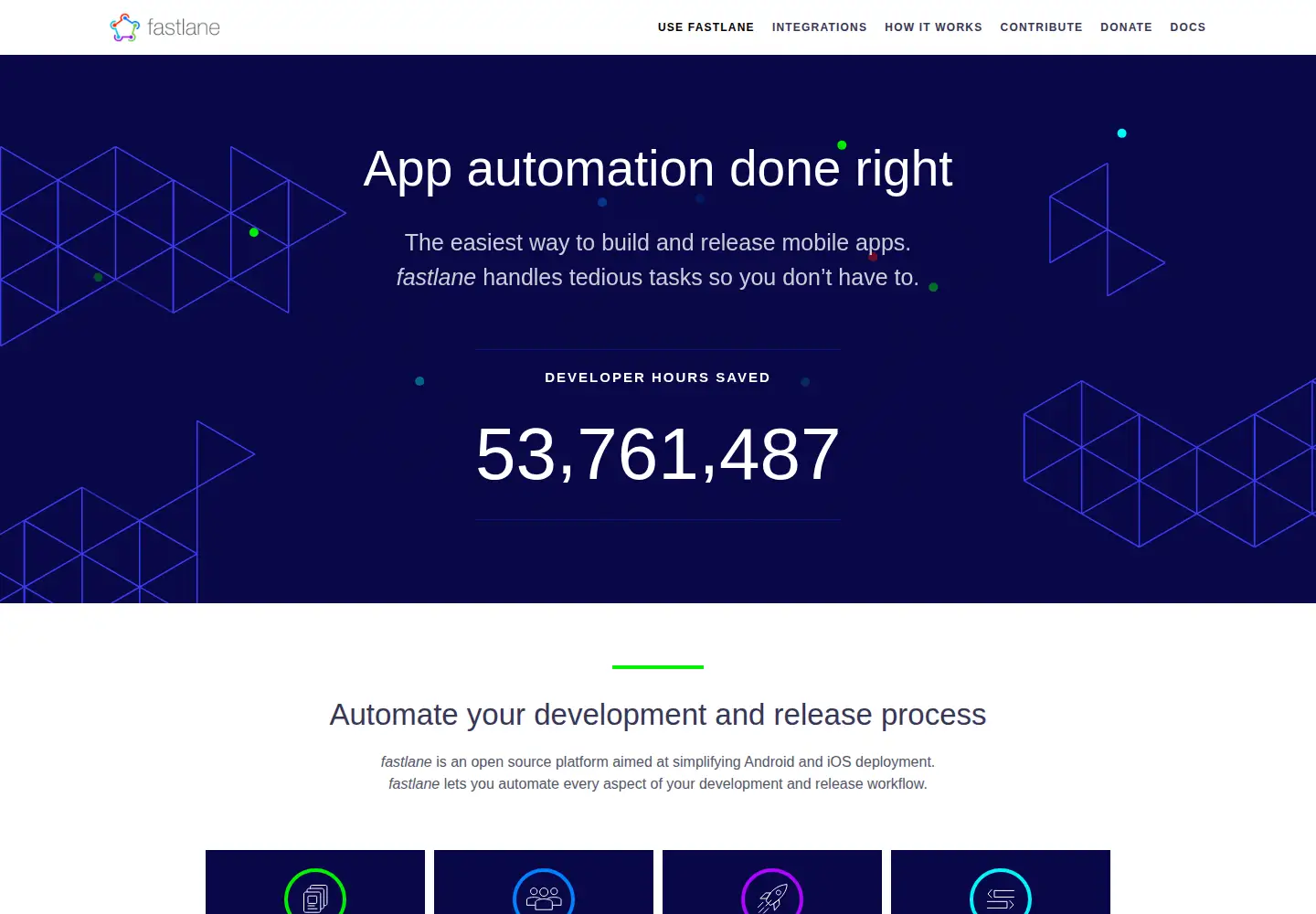 Screenshot of fastlane.tools
