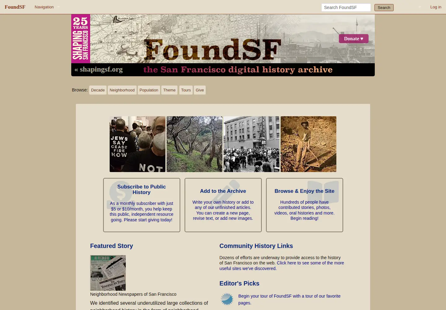 Screenshot of foundsf.org
