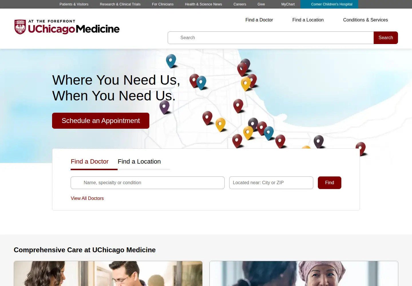 Screenshot of uchicagomedicine.org