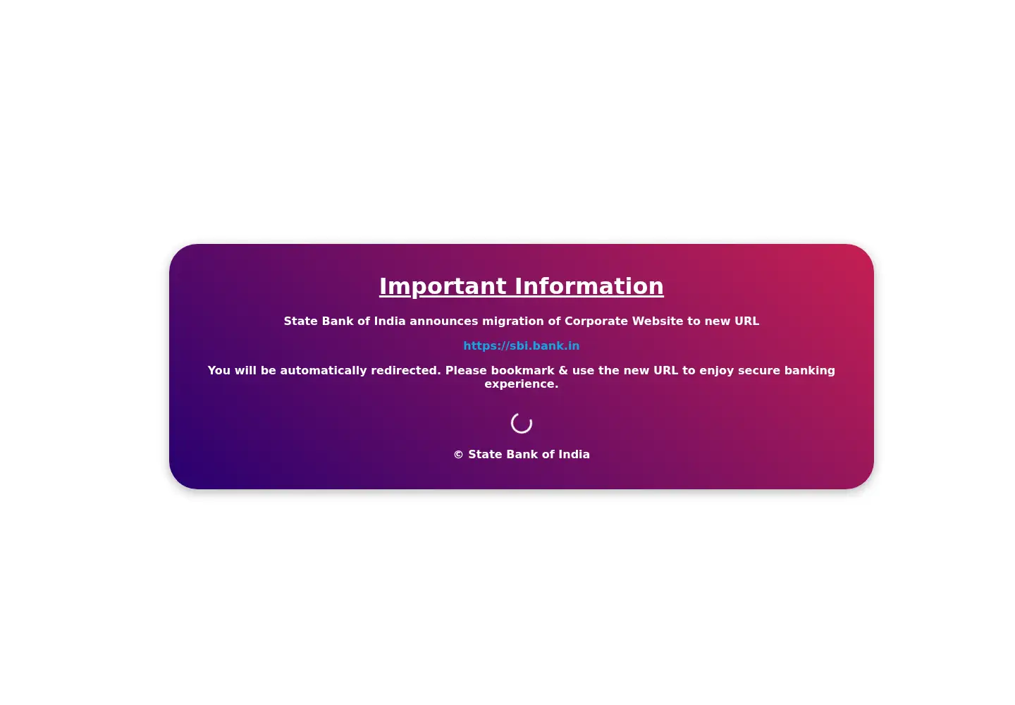 Screenshot of sbi.co.in