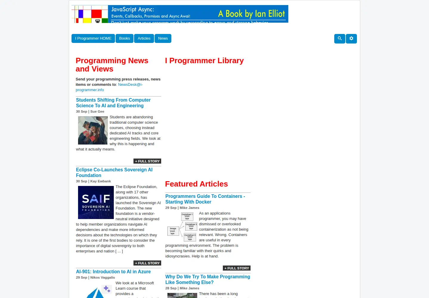 Screenshot of i-programmer.info