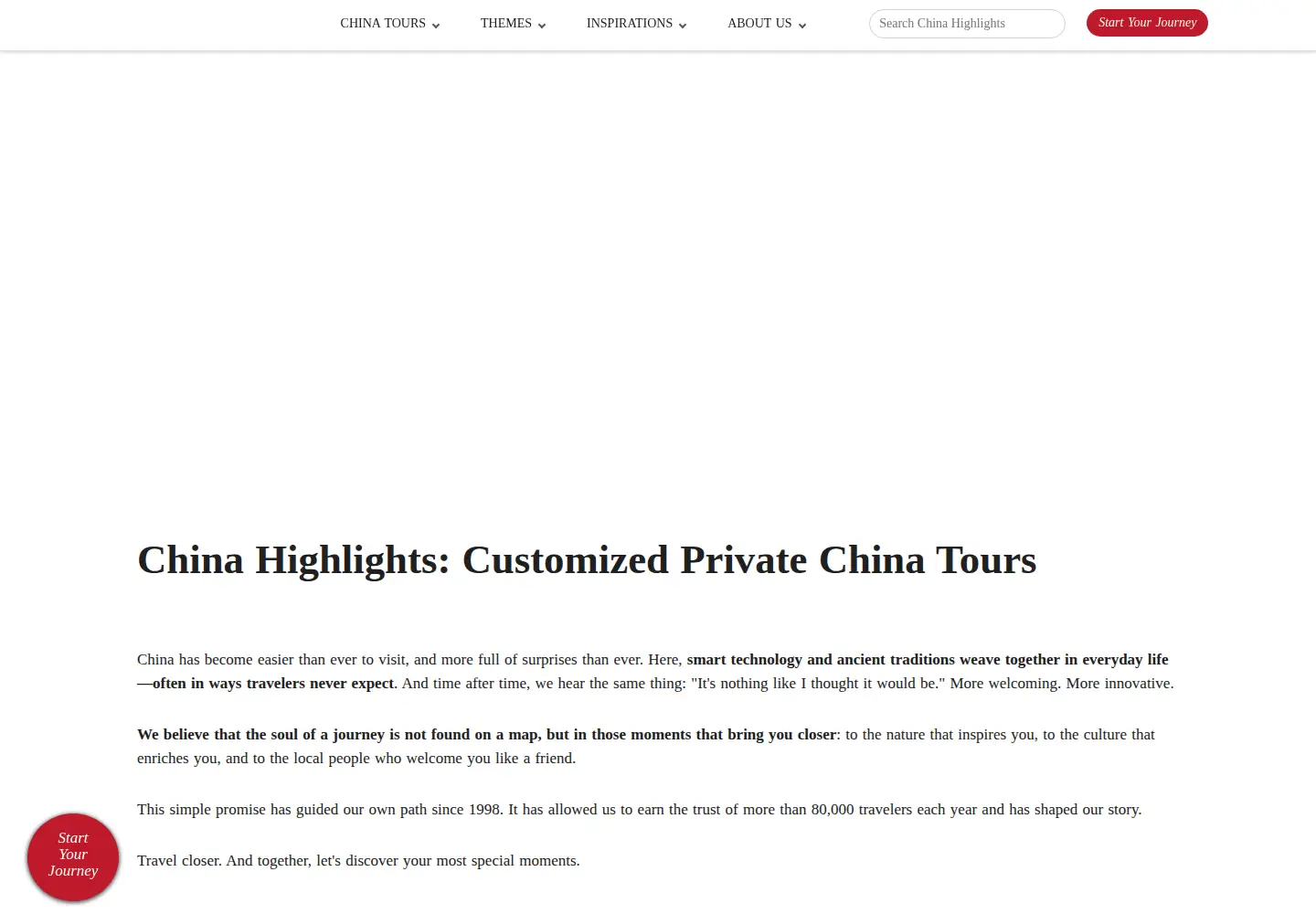 Screenshot of chinahighlights.com