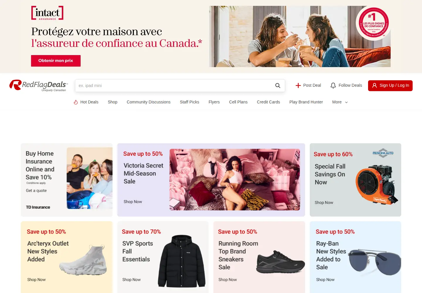 Screenshot of redflagdeals.com