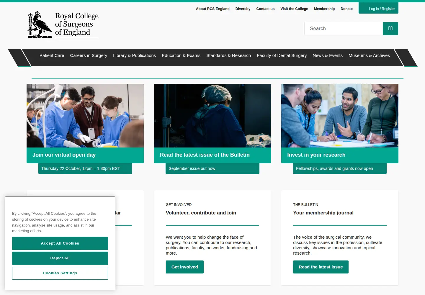 Screenshot of rcseng.ac.uk