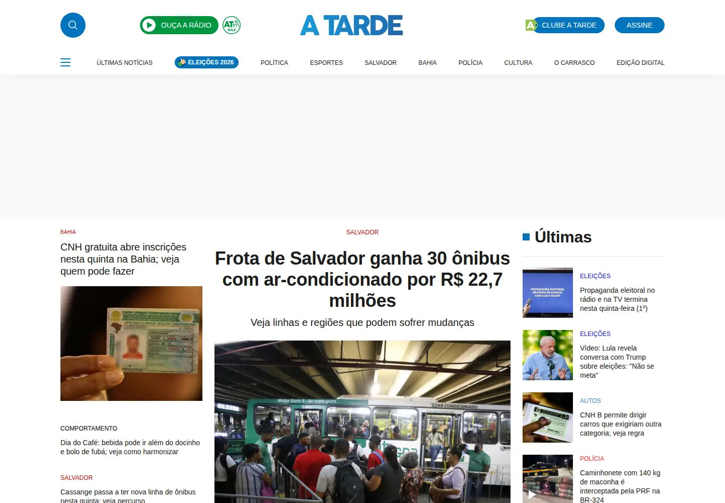 Screenshot of atarde.com.br